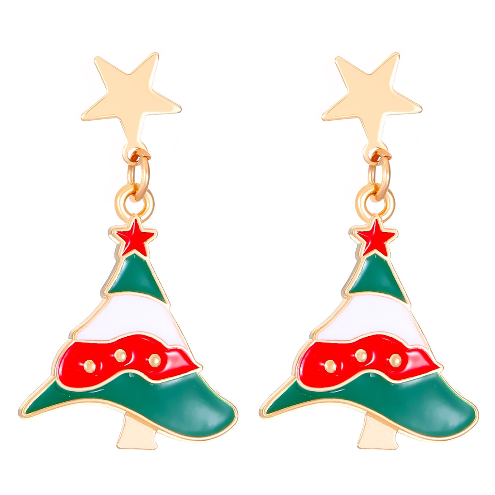 Cute Christmas Dangle Earrings For Women - Santa Hat, Reindeer Holiday Party Jewelry Gift - View #3