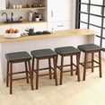 thumbnail image 5 of Costway 30'' Dining Bar Stool Set of 2 Pub Height Padded Seat Wood Frame Kitchen Brown, 5 of 9