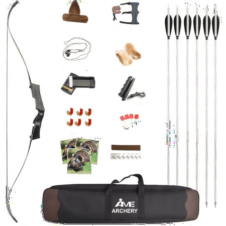 Wood Recurve Bow 57 Traditional Hunting Archery Set 40-55 lbs