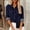 Navy, variant on Endives Women's Casual Button Down Shirt Long Sleeve Shirt Stripe Wrinkle Collared Dressy Blouses Casual Work Tops