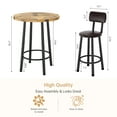 thumbnail image 3 of Recaceik 3-Piece Modern Steel Corrosion-Resistant Pub Dining Table with Chair Set, 3 of 5
