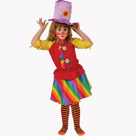 Dress Up America  Girl's 'Rainbow Clown' Costume - Red