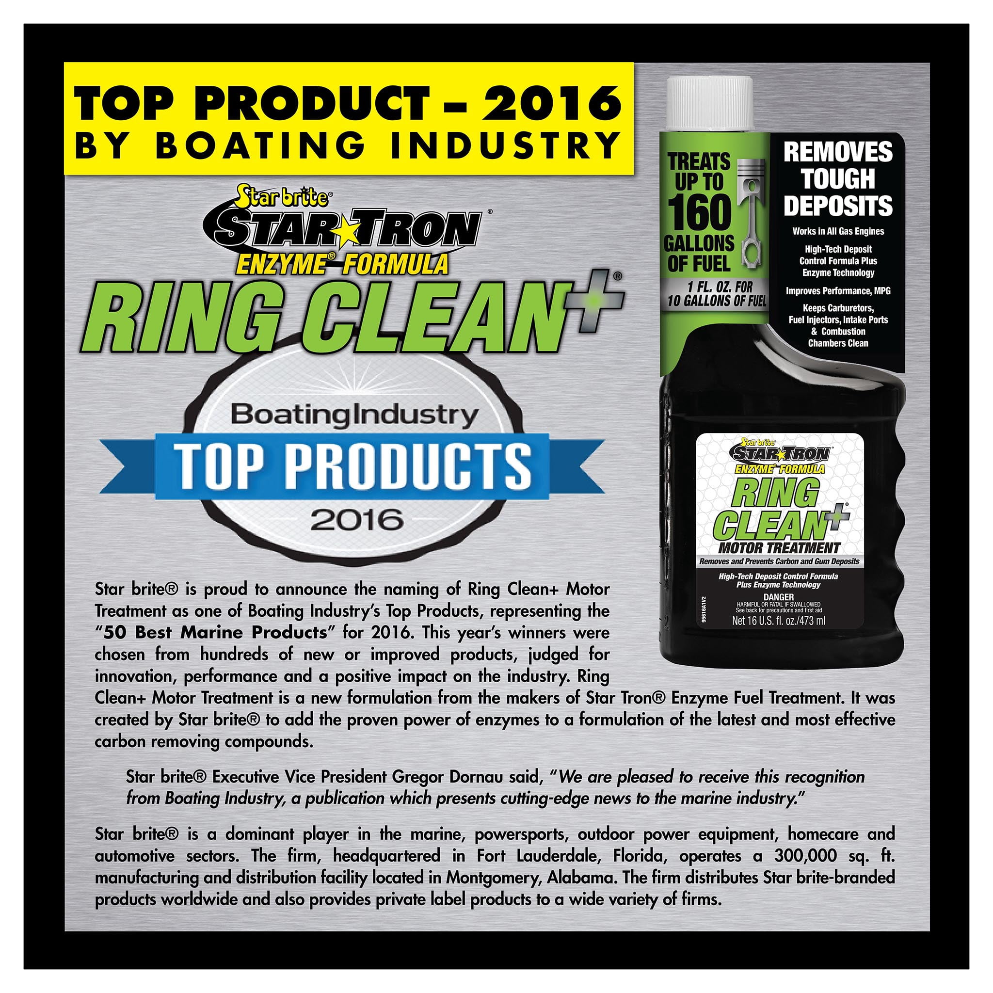 (3 pack) Star brite Star Tron Ring Clean+ Marine Engine Treatment