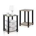 thumbnail image 3 of Mesa auxiliar Furinno de roble francés gris/negro, paquete de 2 unidades, diseño elegante, 3 of 5
