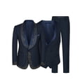 thumbnail image 2 of Beauty-Emily Men’s Rhinestone Tuxedo Suit – Shawl Lapel Blazer & Pants Set, Slim Fit Formal Outfit for Wedding, Prom, Party & Stage Wear, 2 of 9