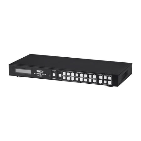 Monoprice Blackbird 4K 8x8 HDMI Matrix - Black | 4K @ 30Hz, HDCP 2.2 Compliant, EDID RS232, IR Coaxial, Audio Out, PC control, And Deep Color