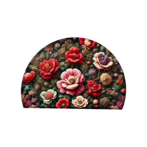 Kitchen Floor Mats Cushioned Anti Fatigue, Absorbent Non-Slip Semicircle 24x16 Inch Indoor Entrance, Carpet Vacuum Cleaners for Home