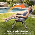 thumbnail image 3 of Alvantor Zero Gravity Chair with 440lbs Capacity, Foldable Outdoor Lounge, Black/Blue/Brown, 3 of 7