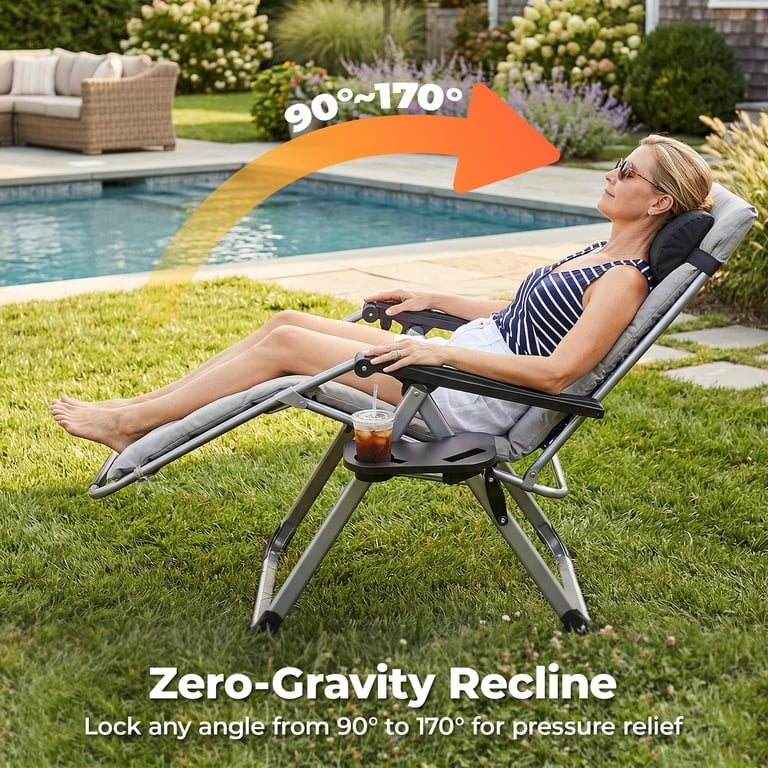 Alvantor Zero Gravity Chair with 440lbs Capacity, Foldable Outdoor