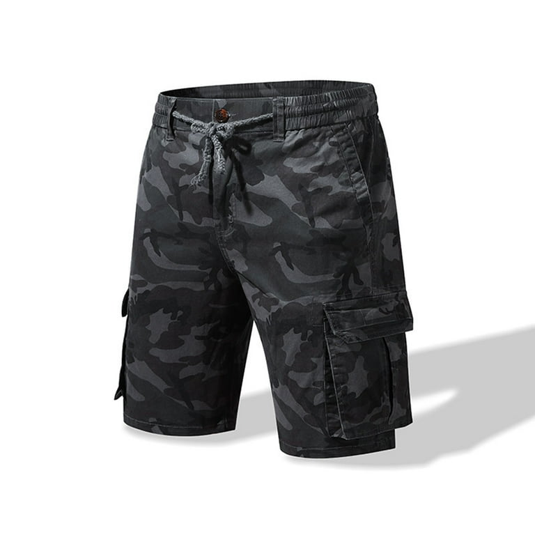 Mens Summer Camo Men's Mesh Shorts Pocket Zipper Cargo Shorts