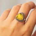 thumbnail image 2 of Vintage Citrine Gemstone Ring – Oxidized 925 Sterling Silver Ring Rope Bezel Triangle Cut Yellow Stone Jewelry, 2 of 6