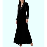 Adrianna Papell Velvet Twist-Front Tuxedo Gown