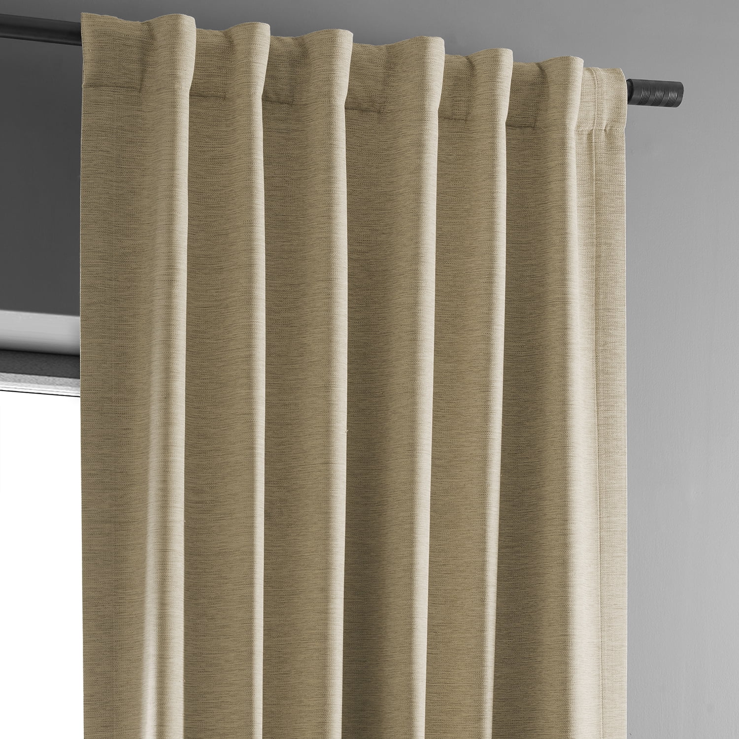 Half Price Drapes Ginger Bellino Textured Faux Linen Room Darkening Curtains For Bedroom & Living Room Curtains(1 Panel), 50W X 108L