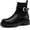 Black-Elastic, variant on HARVEST LAND Women Chelsea Boots Black Buckle Ankle Boots Fashion Soft Flat Booties for Female Size 10