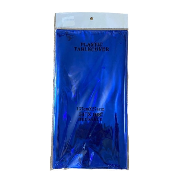 Mantel de 137 x 274 cm para mesa de adultos, suministros para fiestas de feliz cumpleaños y bodas. Azul