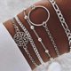 thumbnail image 2 of Pulsera de cuero ajustable con adorno de mano circular ahuecado de 5 piezas, pulsera sencilla para traje, 2 of 3