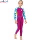 thumbnail image 2 of Greeniant Traje de neopreno para niños de 2,5 MM, de manga larga, de una pieza, para mantener el calor, protección con cremallera frontal, Deportes acuáticos rojo púrpura METRO, 2 of 6