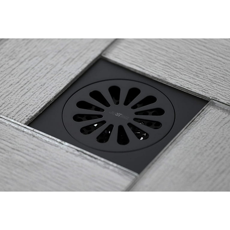 Kingston Brass Watercourse BSF4161C 4-Inch Square Grid Shower Drain with Hair  Catcher