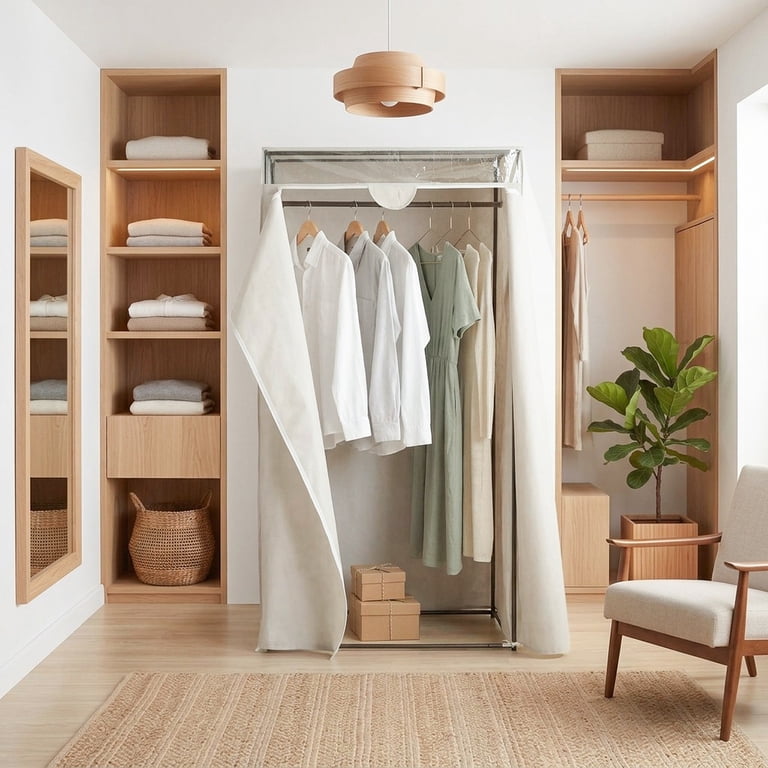 ジャケット・アウター MESSY CLOSET Mainstays 1-Tier Portable Zippered Closet Storage Organizer for