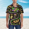 thumbnail image 4 of Lsque Mardi Gras3 pattern Hawaiian Shirt for Men, Unisex Summer Beach Casual Short Sleeve Button Down Shirts-Large, 4 of 9
