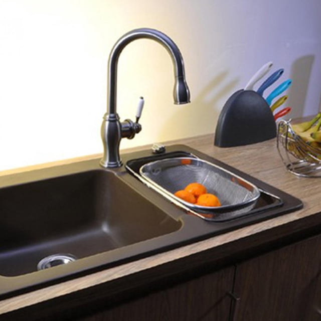 Cesta De Drenaje De Cocina Fregadero Plegable De Acero Inoxidable Para