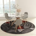 thumbnail image 3 of Masada Rugs Masada Rugs 7'x7' Round Modern Contemporary Round Area Rug in Red, Gray and Black, 3 of 10