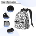 thumbnail image 5 of Haiem Hand Drawn Snake Lightweight Backpack for School, Classic Basic Water Resistant Casual Daypack for Travel with Bottle Side Pockets, 5 of 8