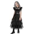 thumbnail image 2 of Conjunto de disfraz de Cosplay de Wednesday Addams, disfraz de fiesta de Carnaval de Halloween para niñas adultas, 2 of 4