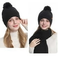 thumbnail image 4 of Lenago Warm Knit Winter Hat Scarf & Gloves Set Unisex Adult Winter Fleece Lined Skull Caps Gifts for Women Snow Ski Outdoors Activities Travel Knitted Hat Scarf Gloves Suits, 4 of 5