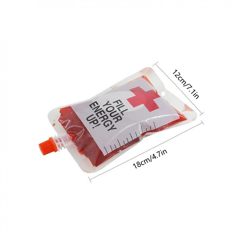 Blood Bag for Drinks,Reusable Drink Pouches, Set of 15,Heavy Duty