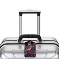 thumbnail image 3 of Rocae Glowing Leaf Bird for Leather Luggage Baggage Tags ID Label Privacy Cover ID Label with Stainless Steel Loop and Address Card, 3 of 5