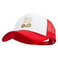thumbnail image 2 of Best Buds Smiley Face Embroidered Big Size Big Foam Mesh Truck Cap - White Red XL-3XL, 2 of 5