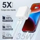 thumbnail image 3 of Cargador Carga Rapida De Doble Puerto USB Tipo-C De 35 W PD 3.0 Plegable Bloque Adaptador De Corriente De Pared Compatible con Multiples Equipos, 3 of 7