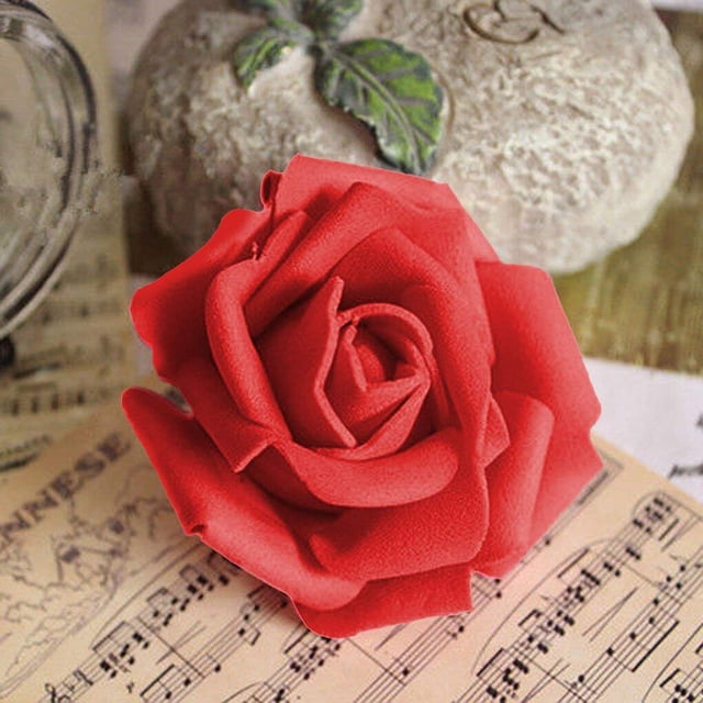 serony Pack of 50 Artificial Bionic Flowers PE Foam Simulation Roses Fake Flower Decorations Wedding Party Engagement Presents Red