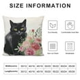 thumbnail image 6 of COMIO  Black Cat and Watercolor Flower Farmhouse Pillow Cover Decorative Square Throw Pillow Cover for Sofa Couch Decoration  2Pcs, 6 of 6
