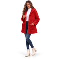 thumbnail image 4 of Fleece Jacket for Women Hooded Sherpa Jacket Button Down Cable Knit Long Sleeve Fall Winter Warm Coat with Pockets, 4 of 7