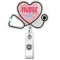 thumbnail image 1 of Retractable Glitter Badge Reel for Work and Events – Sparkling Pull Tab Accessory with Acrylic Badge Holder Reusable ID Card Holder with Clip Durable Metal Construction and Patterned Design, 1 of 3