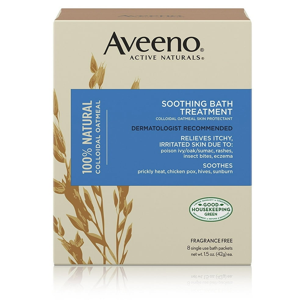 6 Pack AVEENO Active Naturals Soothing Bath Treatment Packets 8 Each