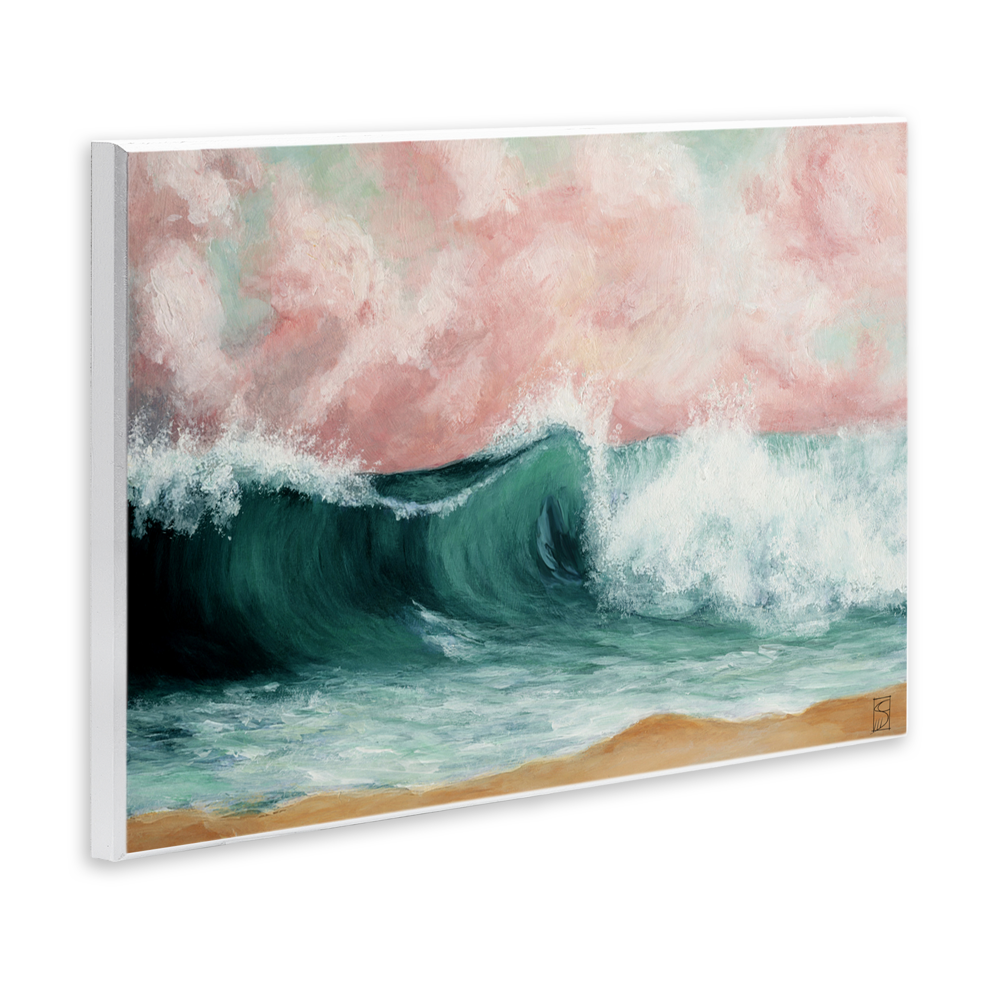 Crashing Seascape Waves Wall Plaque Art, design by Sara Culpepper