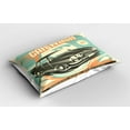 thumbnail image 2 of Ambesonne Cars Pillow Sham 2 Pack, Retro Car Wash Poster, 30"x20", Pale Orange Turquoise, 2 of 3