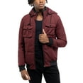 thumbnail image 3 of X RAY Jeans Hooded Puffer Jacket with Patch Chest Pockets, Burgundy, 2XL, 3 of 10