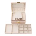 thumbnail image 3 of Unique Bargains 3 Layer Jewelry Box PU Leather Jewelry Organizer Case with Drawer Pink, 3 of 8