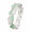 Green (Silver), variant on Enamel Feather Stretch Bracelet, Hand-Painted Oil Stripe Geometric Interlocking Wide Bangle for Women Fashion Jewelry Accessories