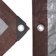 thumbnail image 4 of Lona resistente impermeable cubierta grande | Marrón/Plata 10' X 20' 10 Mil de espesor | Lonas a prueba de desgarros | Material de tejido grueso resistente a los rayos UV, ideal para toldo de lona, ??, 4 of 5