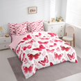 thumbnail image 3 of Feelyou Red Butterlfy Bedding Comforter Set 7 Pieces, Princess Fairy Elf Full Bedding Set, 3 of 8