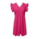 thumbnail image 4 of Vestido informal de color liso para mujer con mangas colgantes de encaje y mini falda - Poliéster, diseño con volantes y cuello en V, apto para mujeres embarazadas, 4 of 4