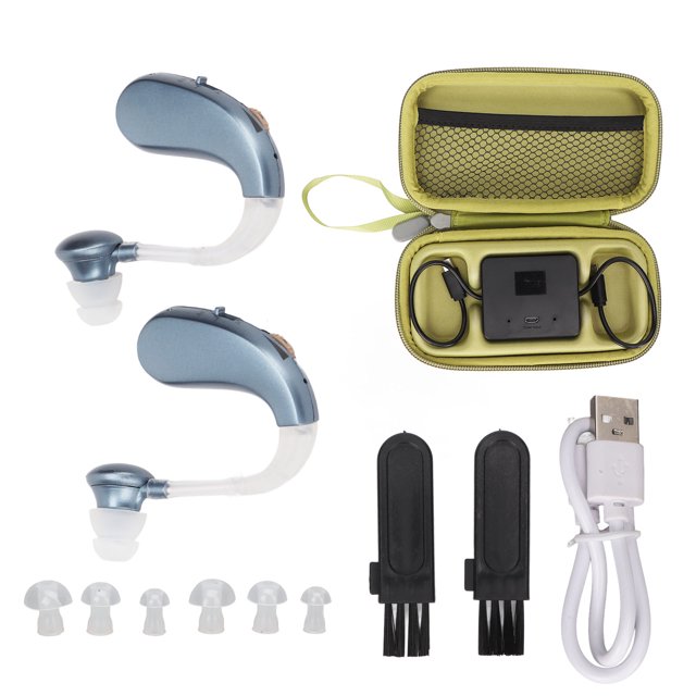 Audífonos portátiles recargables con Bluetooth, de bajo ruido y alcance de 450-3400 Hz, para una audición mejorada con audio claro