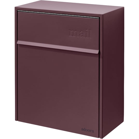 adoorn Wall Mount Mailbox - Large, Anti-Theft Locking Mailbox, Weatherproof Mailboxes for Outside The House, 18.5" H x 15" L x 7.5" D - (Malbec)