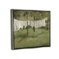thumbnail image 3 of Soothing Yard Clothesline Scene Landscape Painting Luster Gray Framed Art Print Wall Art, 3 of 6