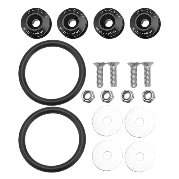 Topbathy 1Set Quick Release Black Bumper Holder Clips Metal Bolt Kit for Front and Rear Car Bumper